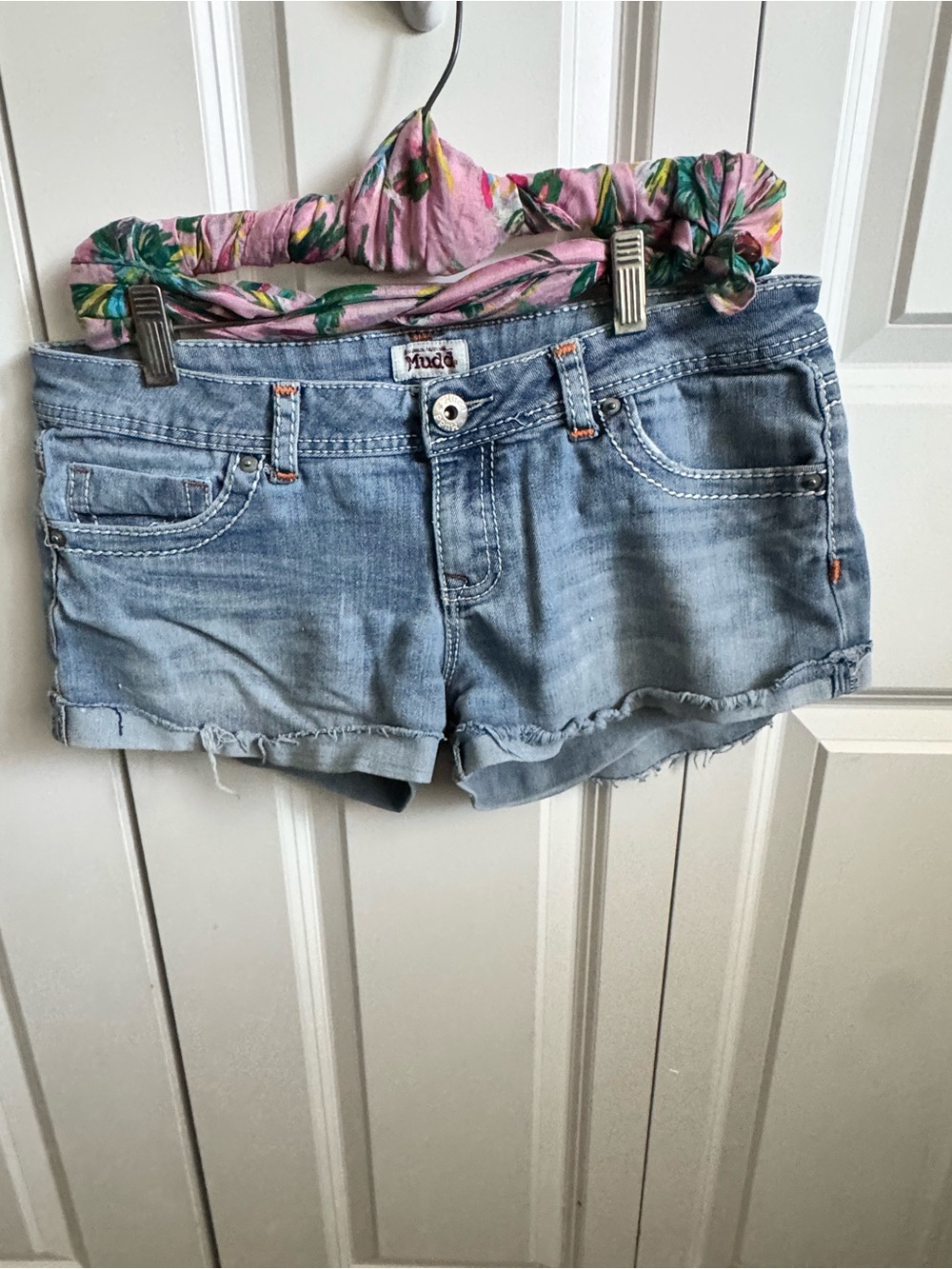 Mudd Light Blue Distressed Denim Cutoff Shorts